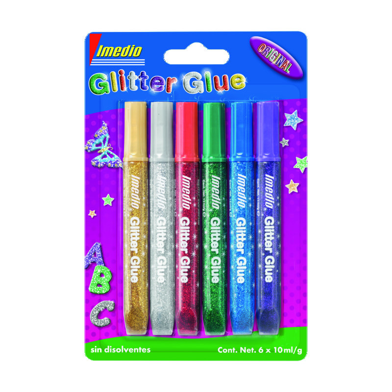 IMEDIO PACK 6 PEGAMENTO 10ML GLITTER