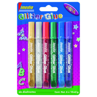 IMEDIO PACK 6 PEGAMENTO 10ML GLITTER