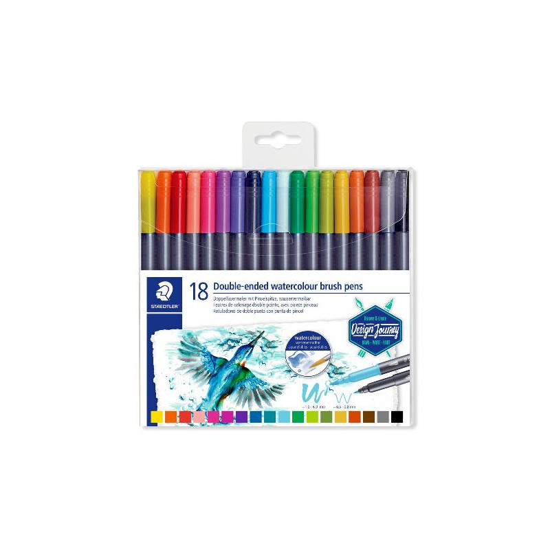 STAEDTLER CAJA 18 ROTU PINCEL Y FINO