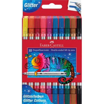 FABER-CASTELL CJ. 10 ROTU DOBLE GLITTER
