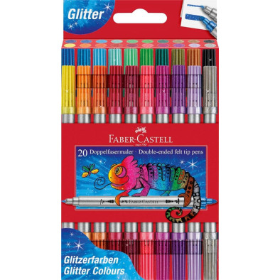 FABER-CASTELL CJ. 20 ROTU DOBLE GLITTER