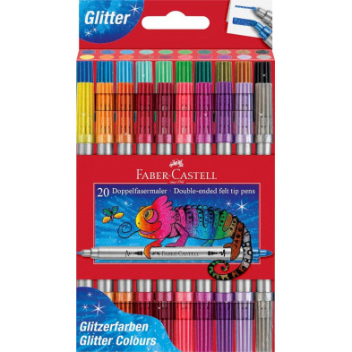FABER-CASTELL CJ. 20 ROTU DOBLE GLITTER