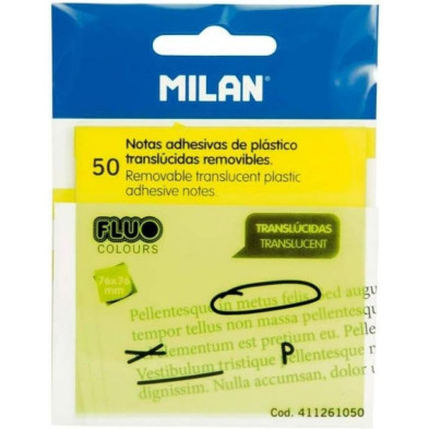 MILAN 50 NOTAS ADHESIVAS TRANS. AMARILLAS