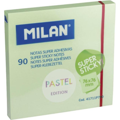 MILAN 90 NOTAS ADHESIVAS 76 X 76 VERDE PASTEL