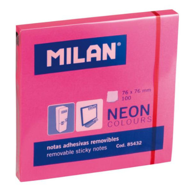 MILAN NOTAS ADHESIVAS 76X76 ROSA NEON