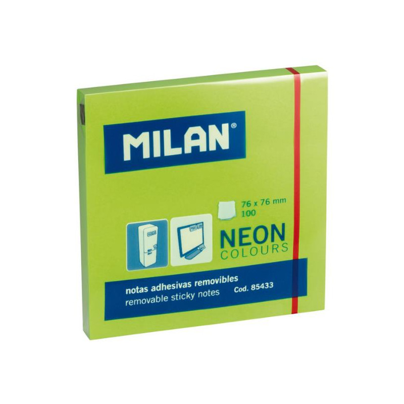 MILAN NOTAS ADHESIVAS 76X76 VERDE NEON
