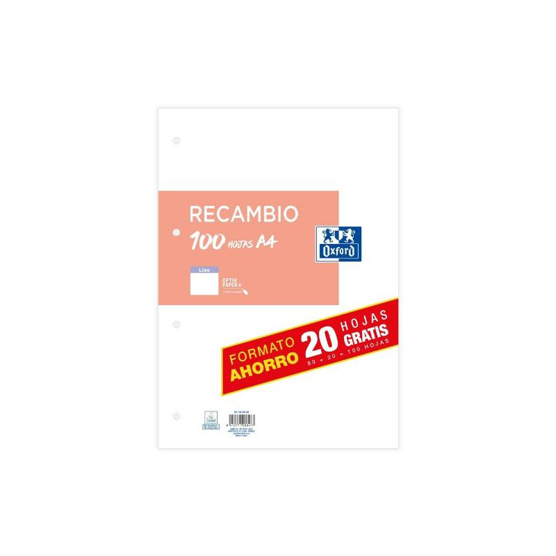 OXFORD RECAMBIO A4 LISO